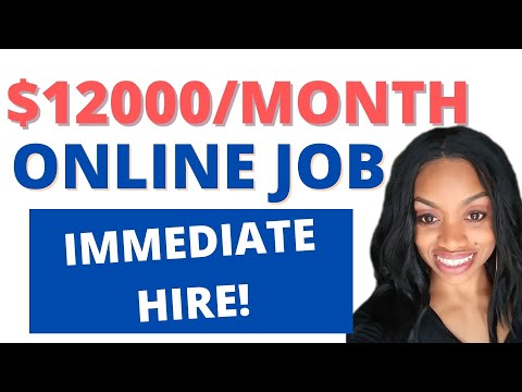 HIRING NOW Make $12000 MONTHLY HIGH PAY Work From Home ONLINE Job