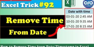 How to Remove Time from Date Timestamp In Excel || Excel Tips & Tricks || dptutorials