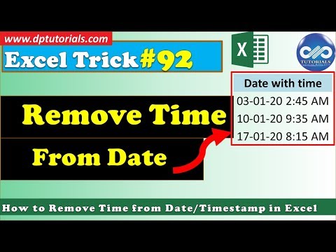 How to Remove Time from Date Timestamp In Excel || Excel Tips Tricks || dptutorials