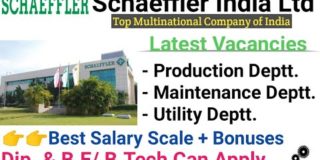 Multinational Group Schaeffler India Hiring for Various Posts I Mechanical Jobs I Diploma & B.E Jobs