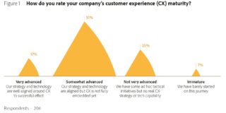 Graph showing how respondents answered the question 'How do you rate your company's customer experience (CX) maturity?'