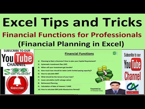Excel Tips and Tricks Financial Functions for Professionals | Financial Planning in Excel