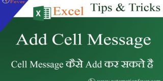 How To Add Cell Message | Excel Tips & Tricks (Hindi)