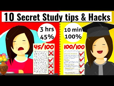 10 SECRET STUDY TIPS TO SCORE HIGHEST IN EXAMS || FASTEST WAY TO COVER ENTIRE SYLLABUS | STUDY HACKS