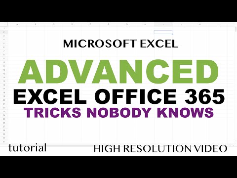 Microsoft Excel Tutorial Advanced Formula Tricks in Office 365 That Nobody Knows