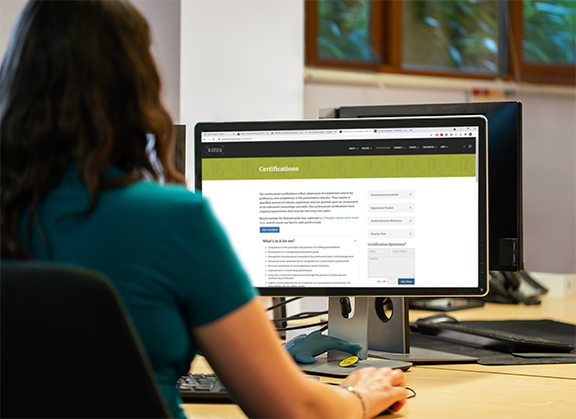 Person reviewing certs website