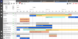 A screenshot of a Gantt chart in Ganttic