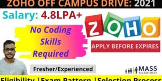 ZOHO Latest Off-Campus Drive: 2021||Digital Marketing||No Coding Skills Required||Salary: 4.8LPA+ .