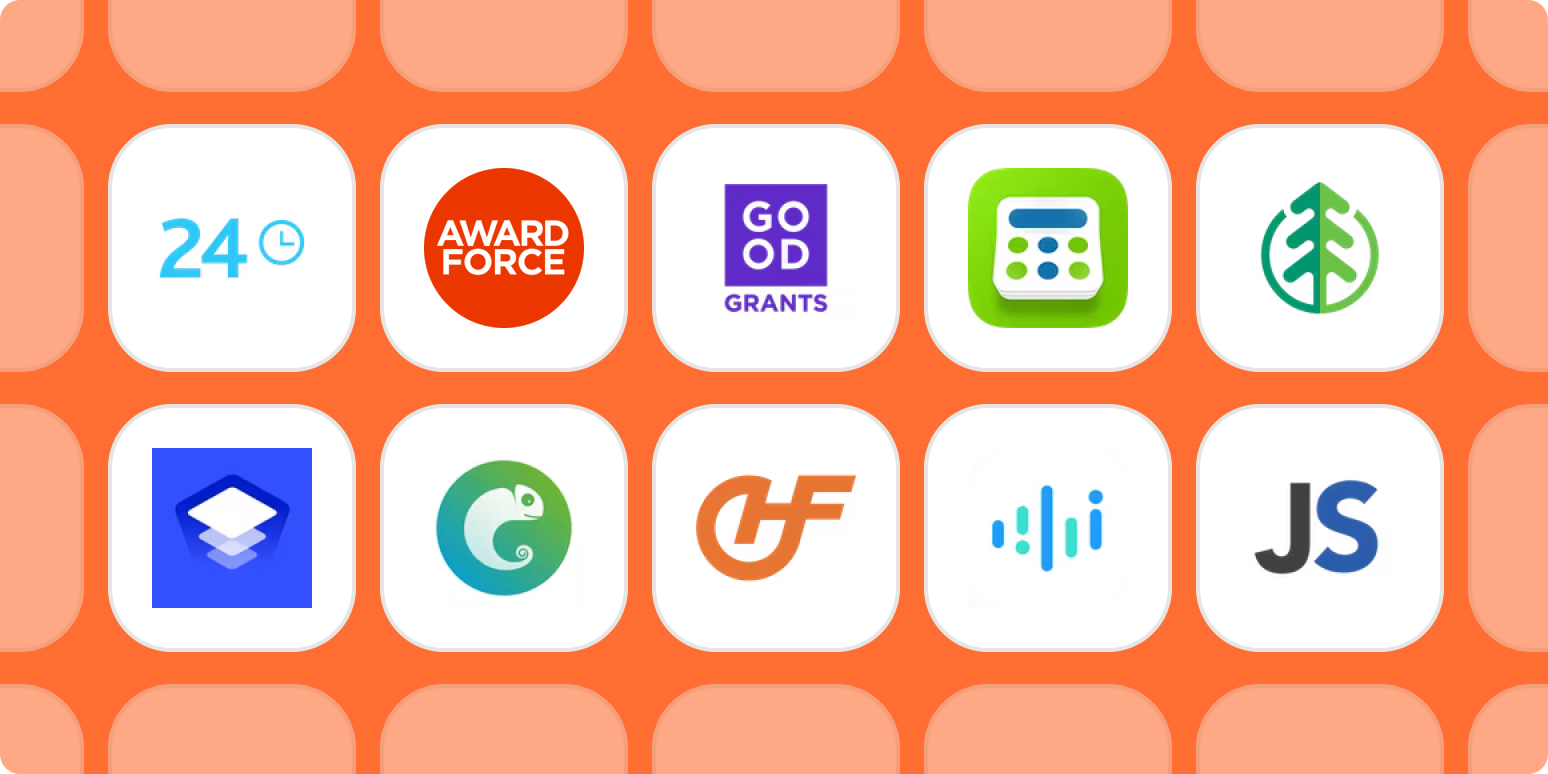 Launch logos on an orange background