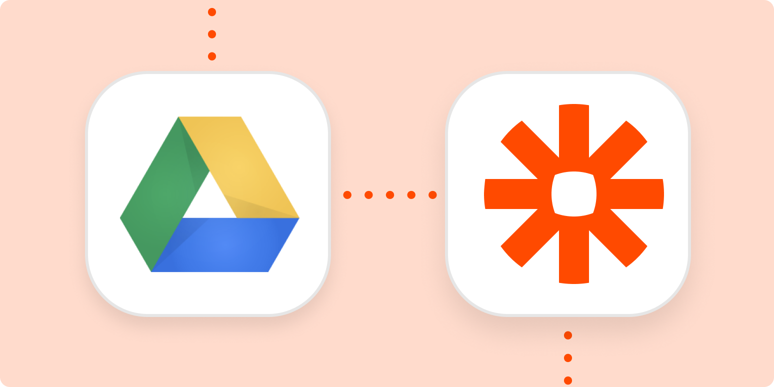The Google Drive and Zapier logos