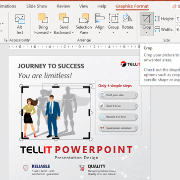 How to crop an image on PowerPoint Tellit