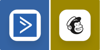 Hero image for app comparisons with the ActiveCampaign logo on a blue background and the Mailchimp logo on a yellow background
