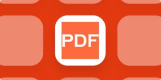 PDF.co app logo on a bright red background