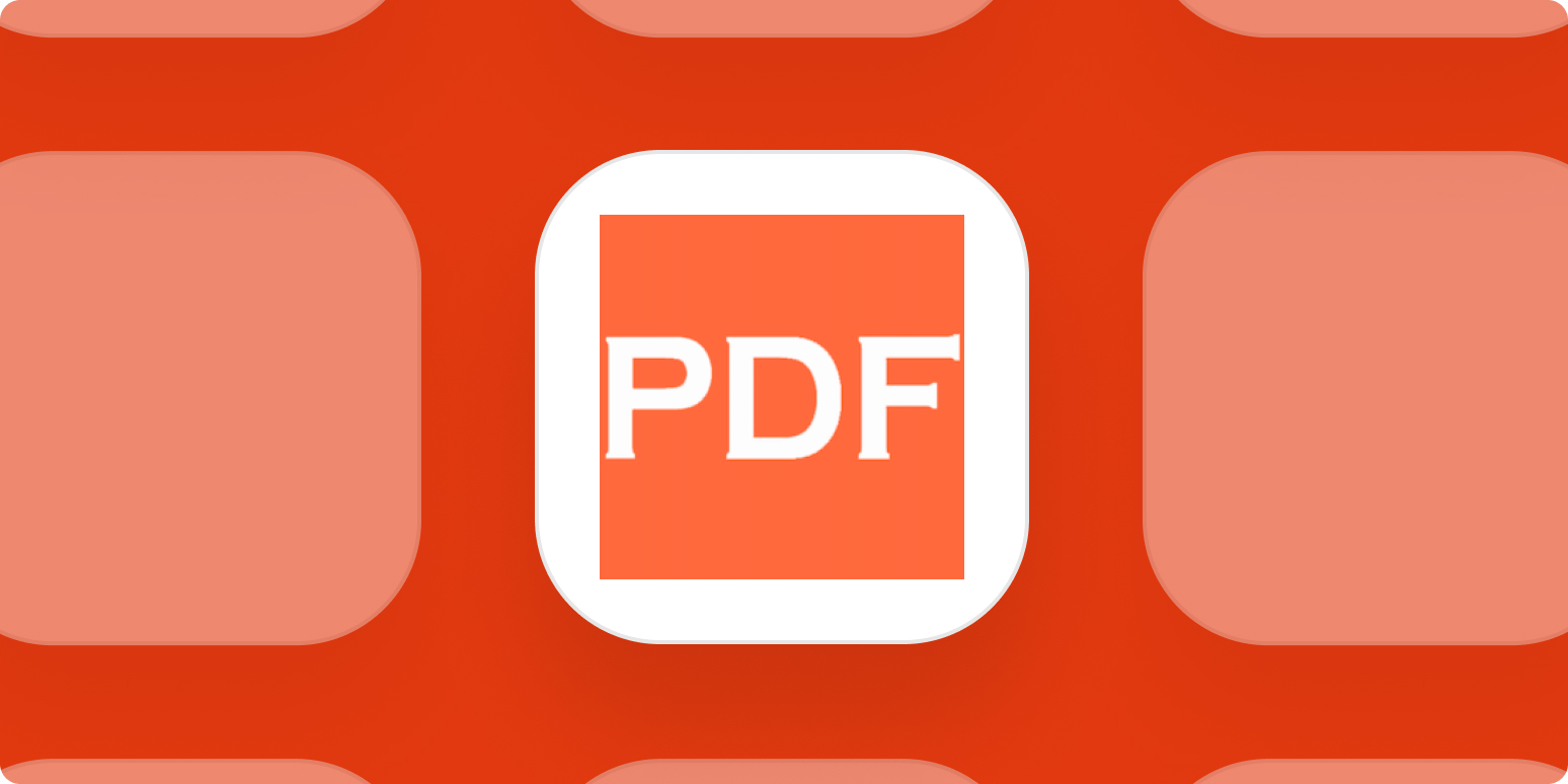 PDFco app logo on a bright red background