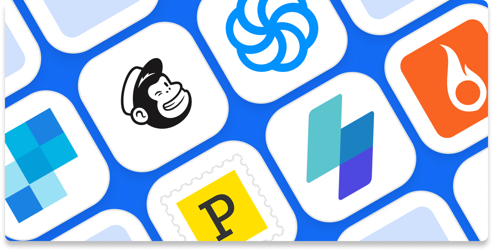 A hero image with the logos of the best transactional email apps