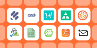 New app logos on an orange background