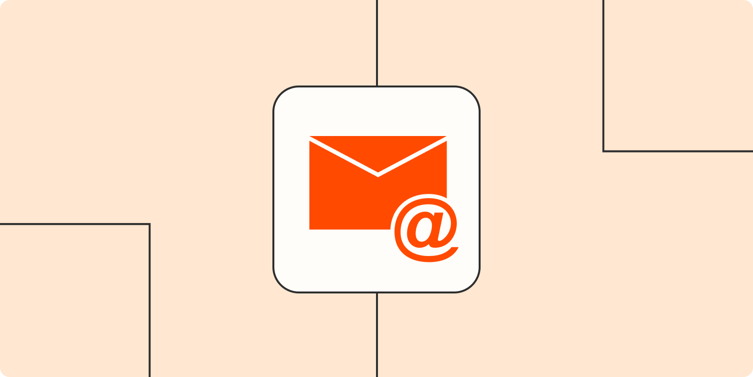 Hero image with an icon of an envelope email