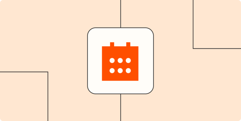 Hero image with an icon of a calendar with three squares on it