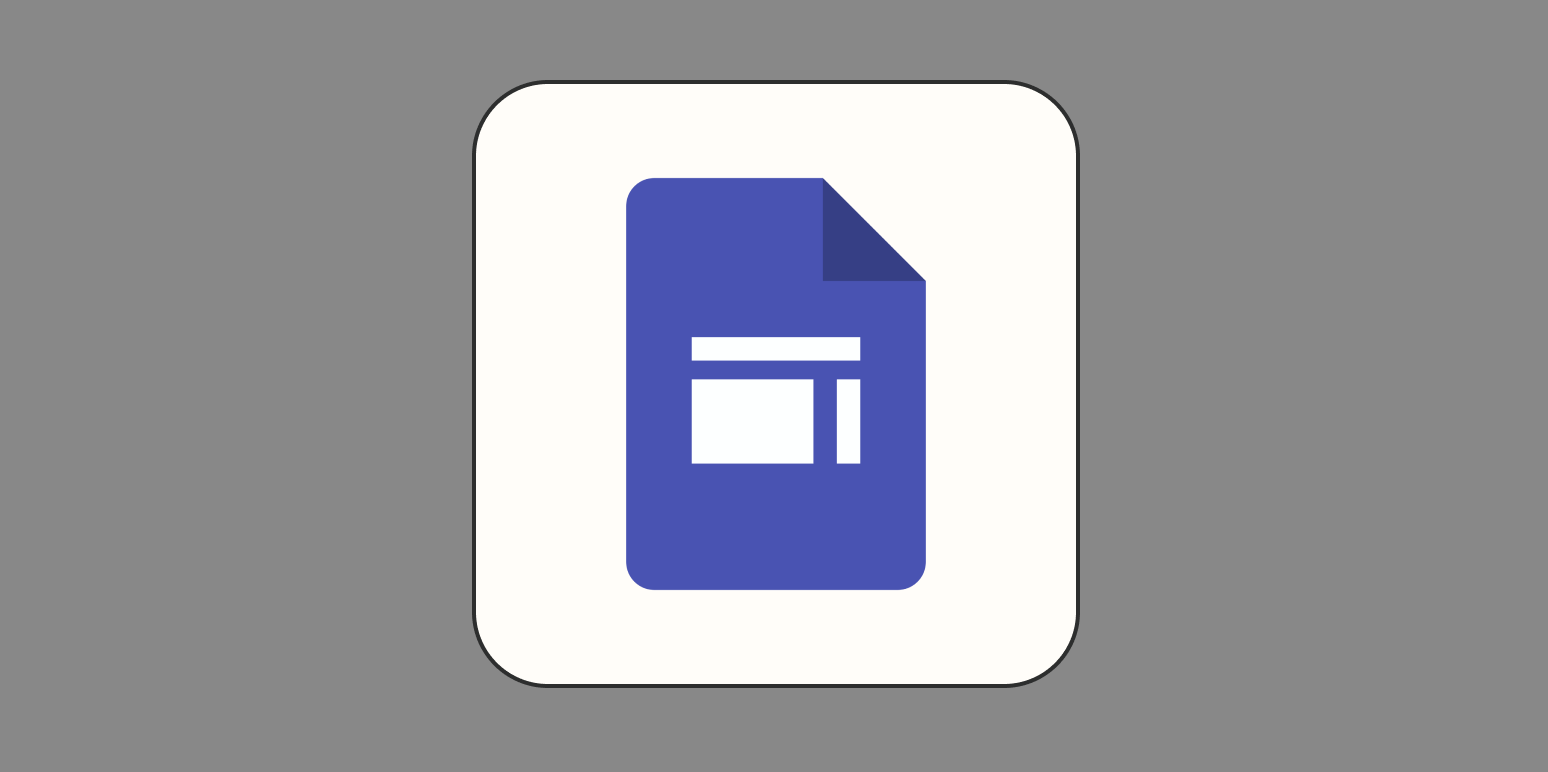 An app tips hero image with the logo for Google Sites on a gray background