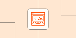 Hero image with an icon of a landing page or website