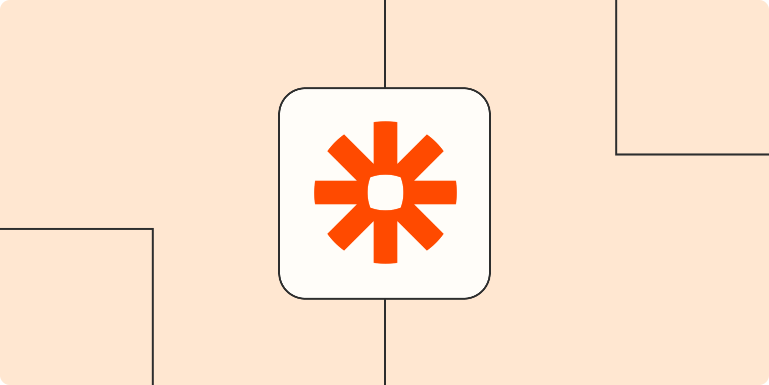 The Zapier logo in a white square on an orange background