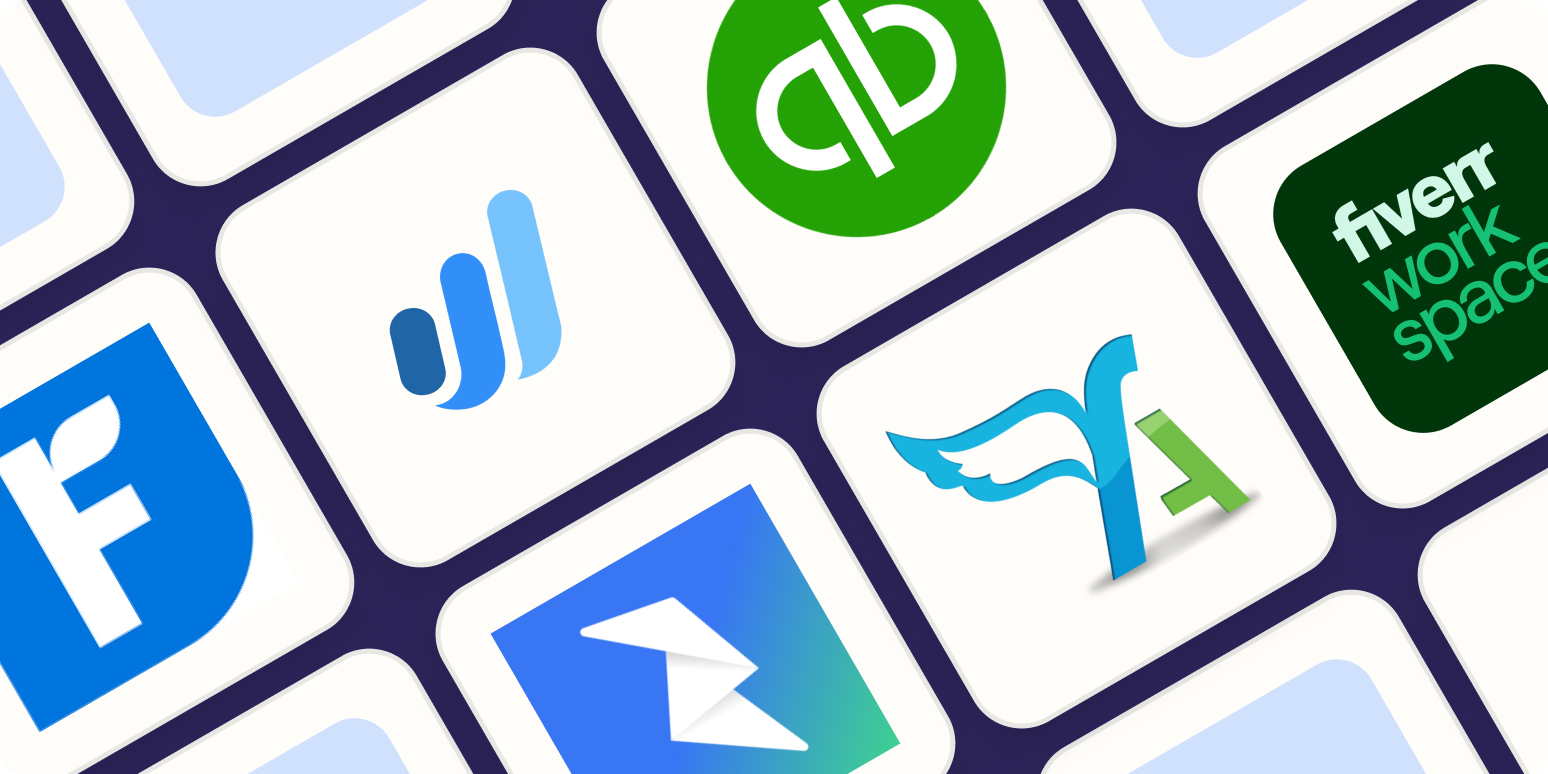 Hero image with the logos of the best accounting software for self-employed individuals