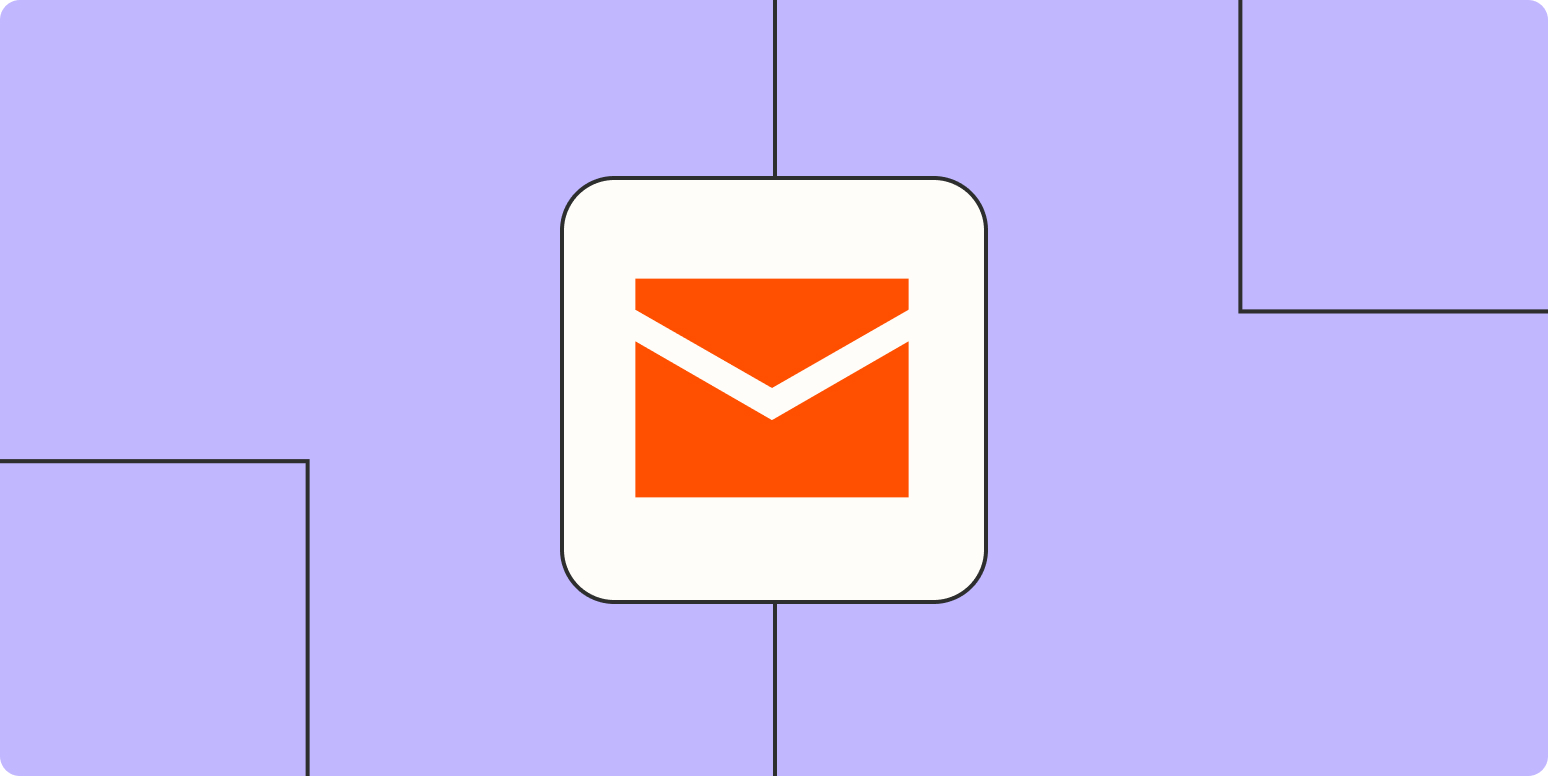 Hero image with an icon of an envelope (email)