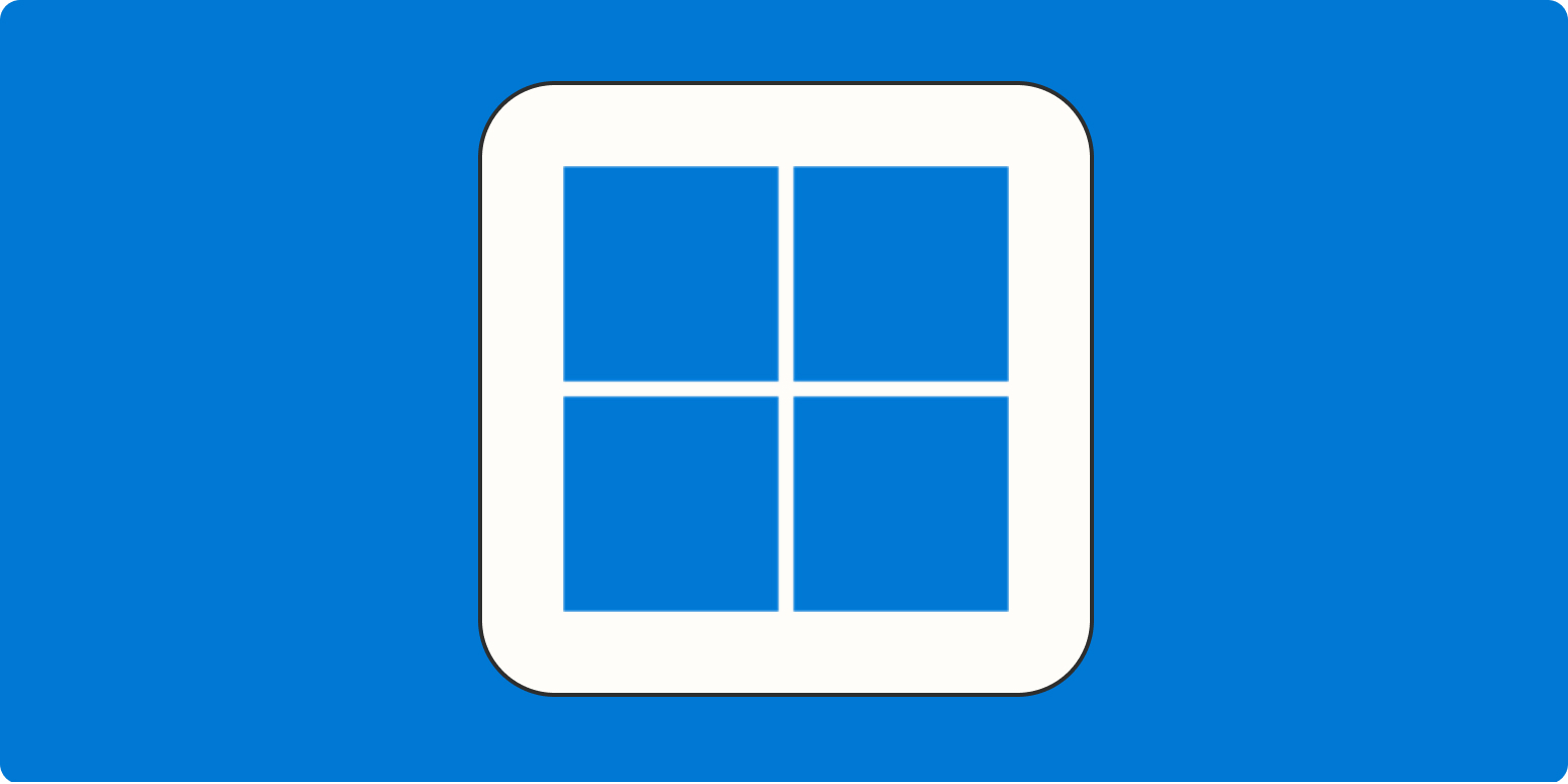 A hero image with the Windows logo