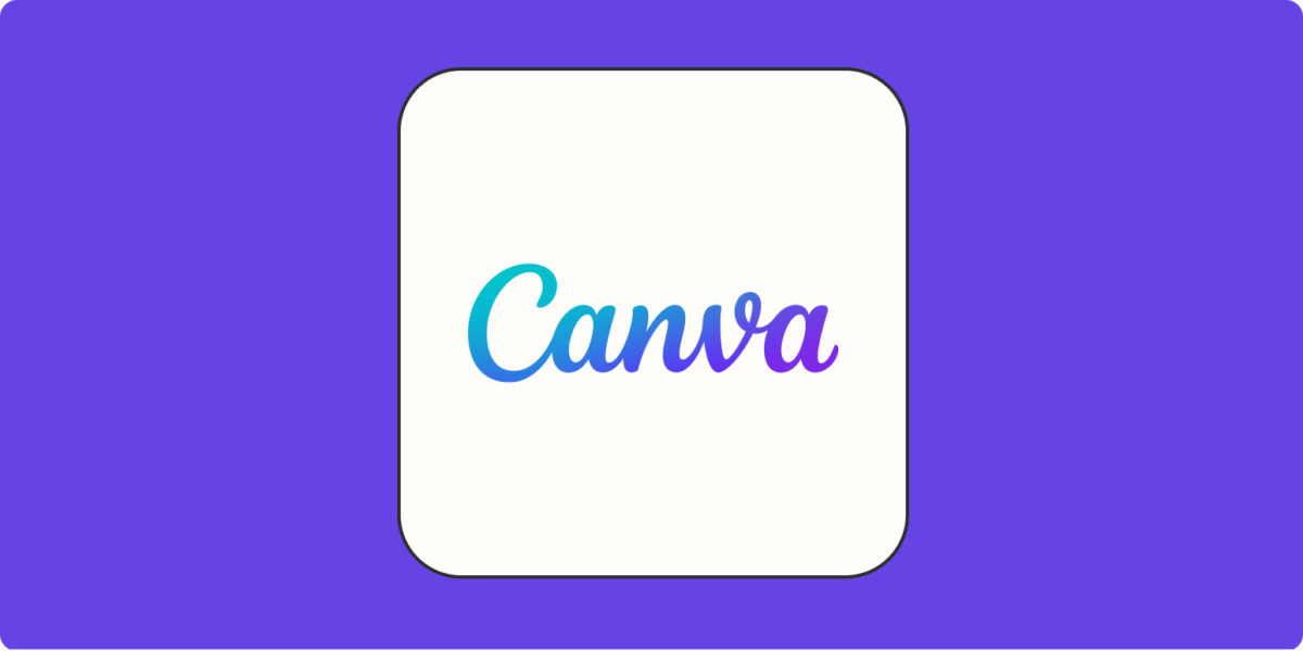 Hero image for app tips with the Canva logo on a purple background