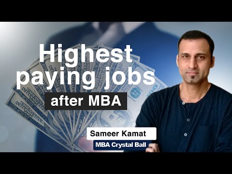 Highest paying jobs after MBA Specialization with best salary