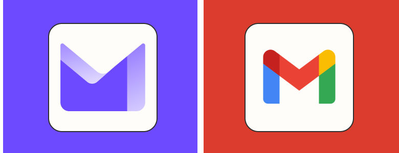Hero image for app comparisons with the ProtonMail and Gmail logos