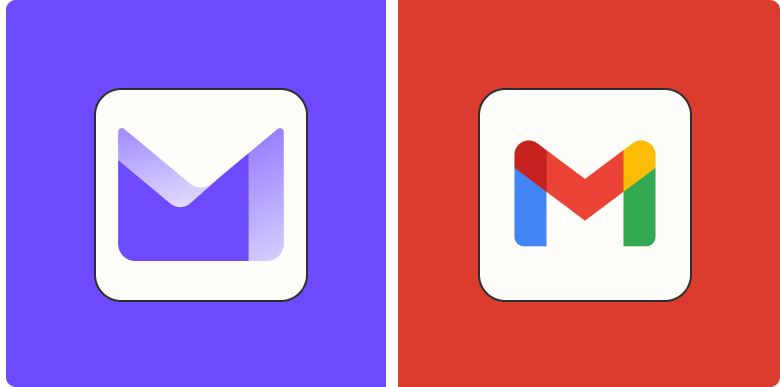 Hero image for app comparisons with the ProtonMail and Gmail logos