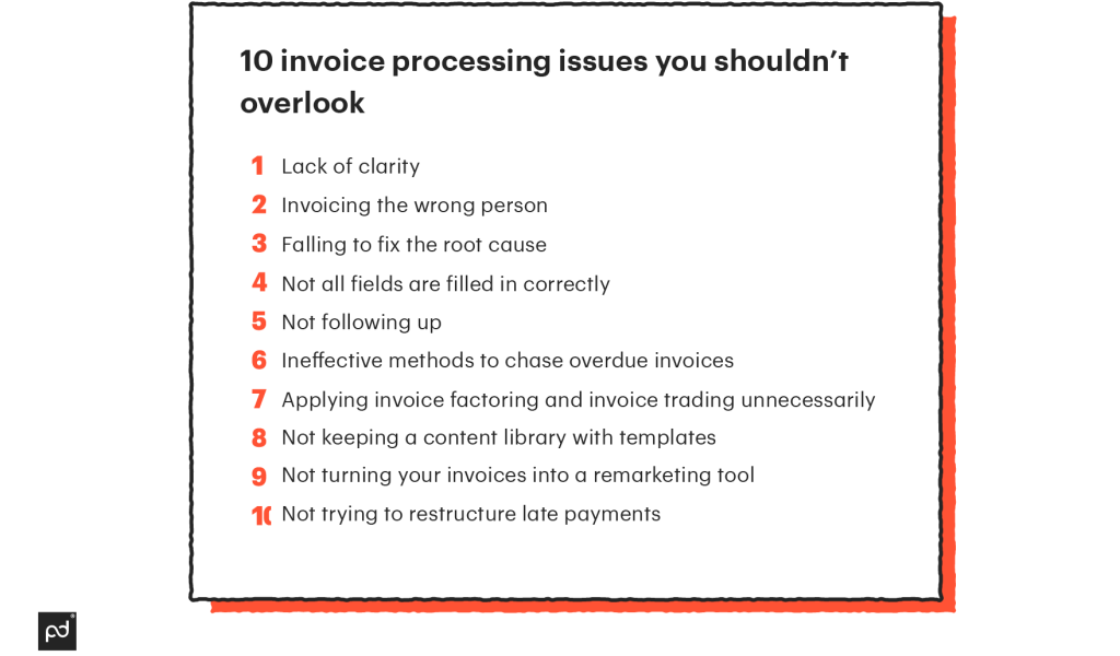 10 invoice processing issues illustrated