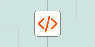 A simplified user interface design representing a portion of Zapier's platform. There's a vertical menu of platform options. At the top is a dominant orange button with text inside that reads 'Create Zap.' Beneath the button is a stack of menu icons to represent dashboard, Zaps, and Transfers.