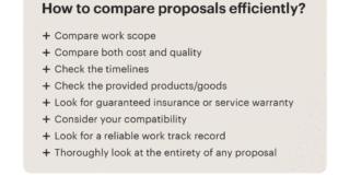 checklist to comparing proposals