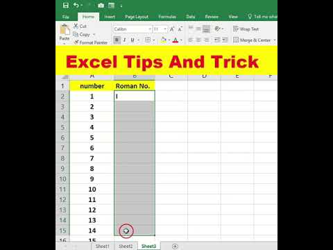 Excel Tips and tricks | Convert Serial number to Roman Number shorts trending viral shortsvideo