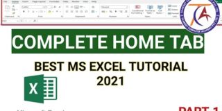 How to use home tab in MS#excel|Part 1|Explain all option of home tab|2019|2020|2021|in hindi
