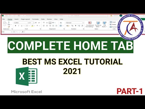 How to use home tab in MSexcel|Part 1|Explain all option of home tab|2019|2020|2021|in hindi