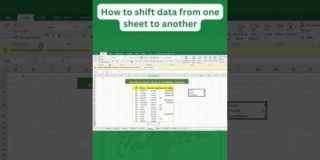 🔥How to shift data from one sheet to another Excel tricks and tips #Excel #shorts #short  #exceltips