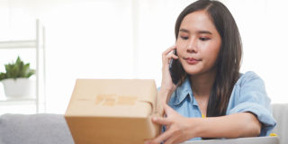 frustrated customer returning an online order