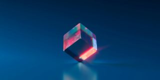 Purple and Pink Diamond on Blue Background