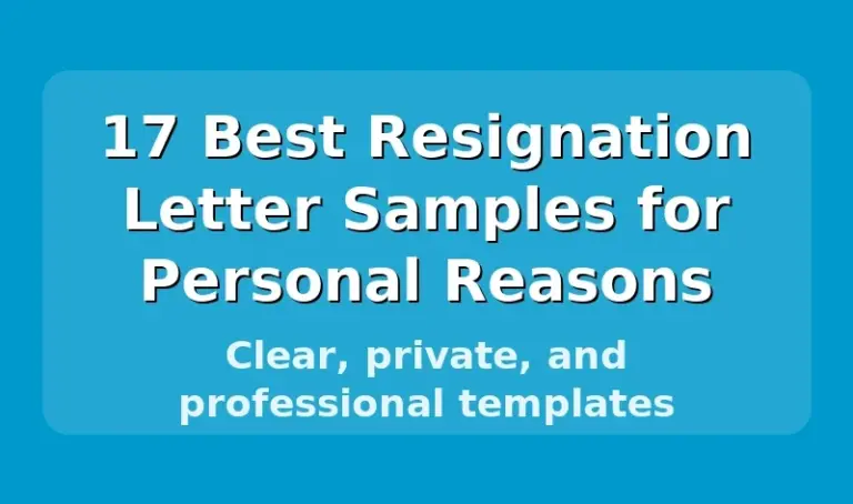 17 Best Resignation Letter Samples for Personal Reasons