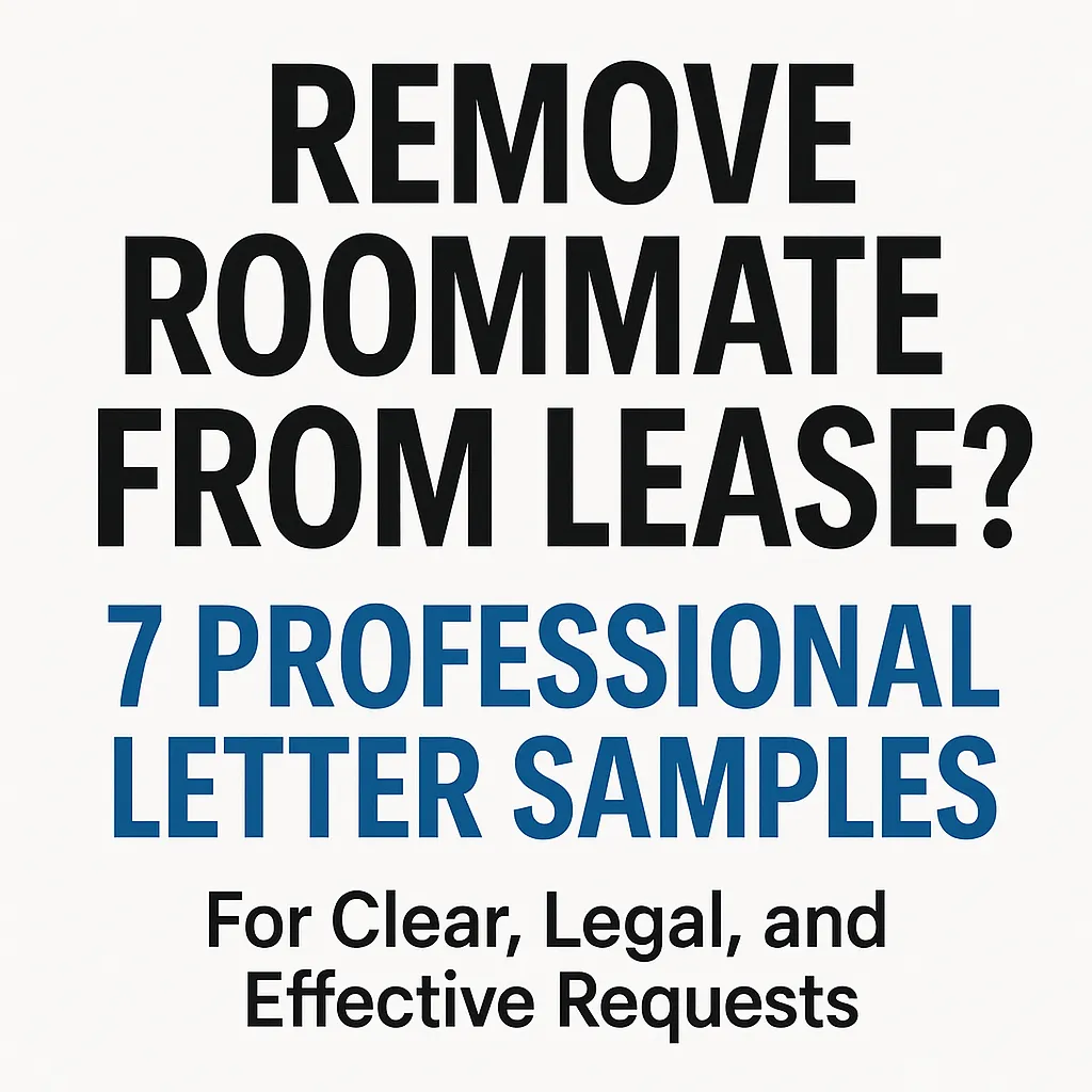 Discover 7 sample letters to remove a roommate from a lease—professional templates for clear, effective communication with your landlord.