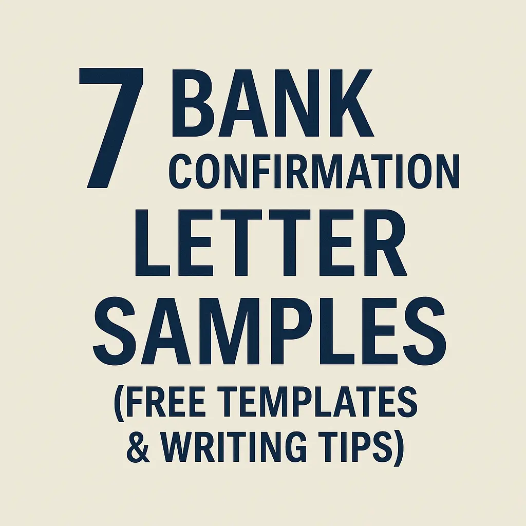 7 Bank Confirmation Letter Samples (Free Templates & Writing Tips)
