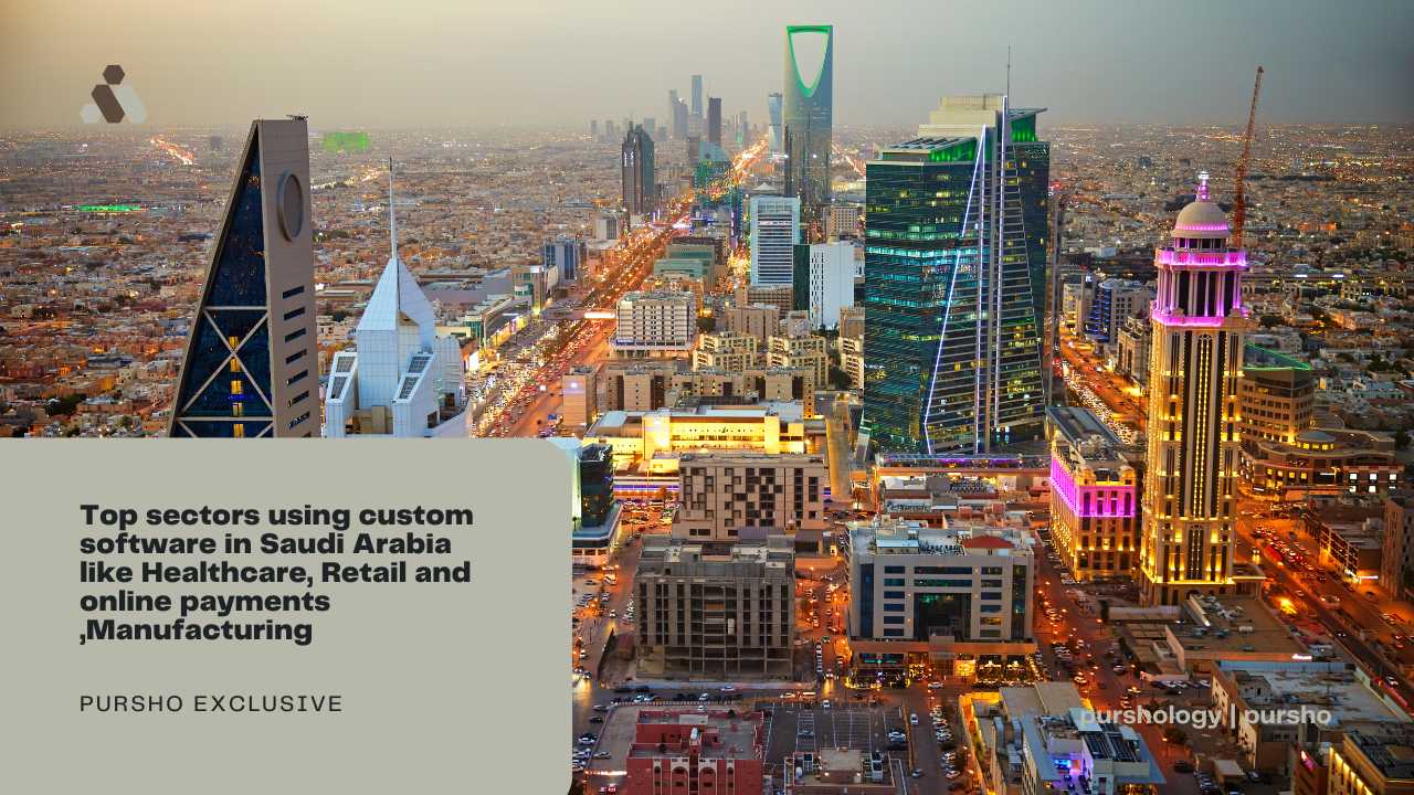 Top sectors using custom software in Saudi Arabia like Healthcare, Retail and online payments ,Manufacturing