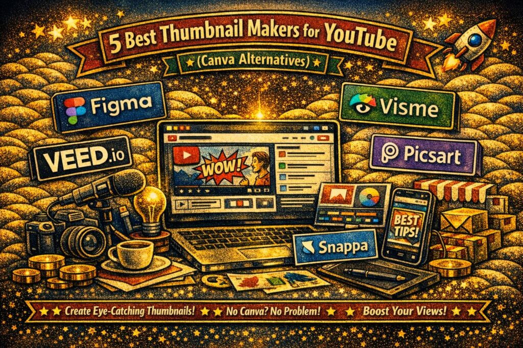 5 Best Thumbnail Makers for YouTube (Canva Alternatives) – 2026 Guide