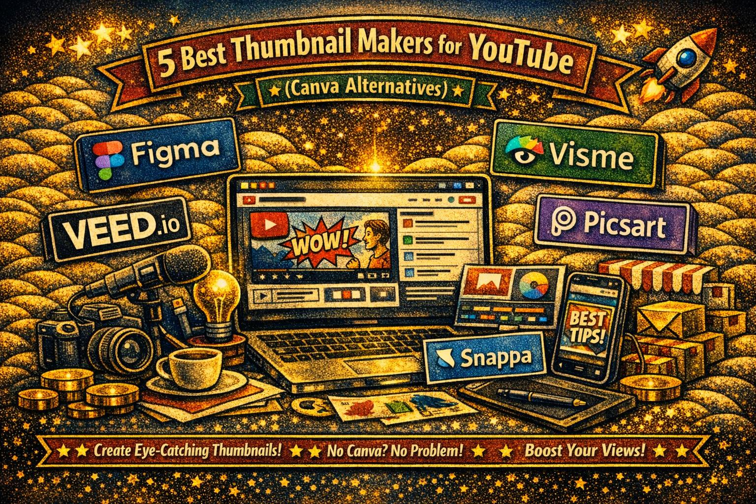 5 Best Thumbnail Makers for YouTube (Canva Alternatives) – 2026 Guide