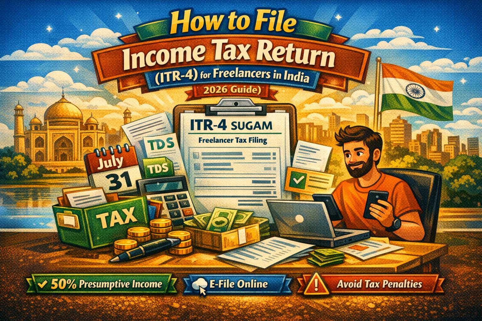 How to File Income Tax Return (ITR‑4) for Freelancers in India (2026 Guide)