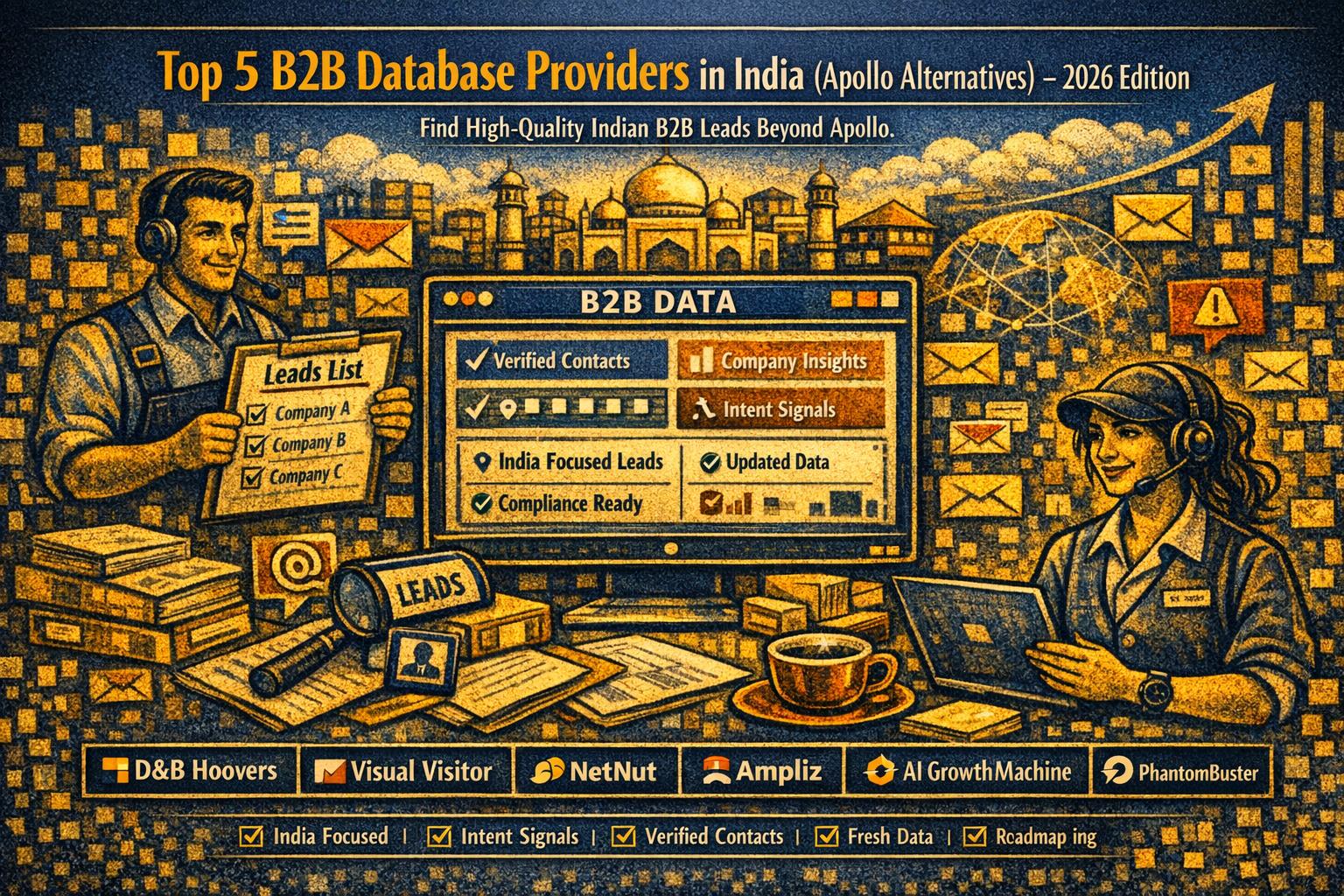 Top 5 B2B Database Providers in India (Apollo Alternatives) – 2026 Edition
