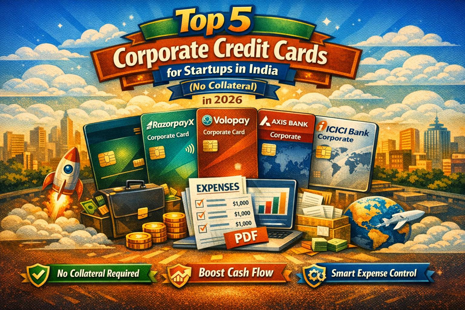 Top 5 Corporate Credit Cards for Startups in India (No Collateral) in 2026